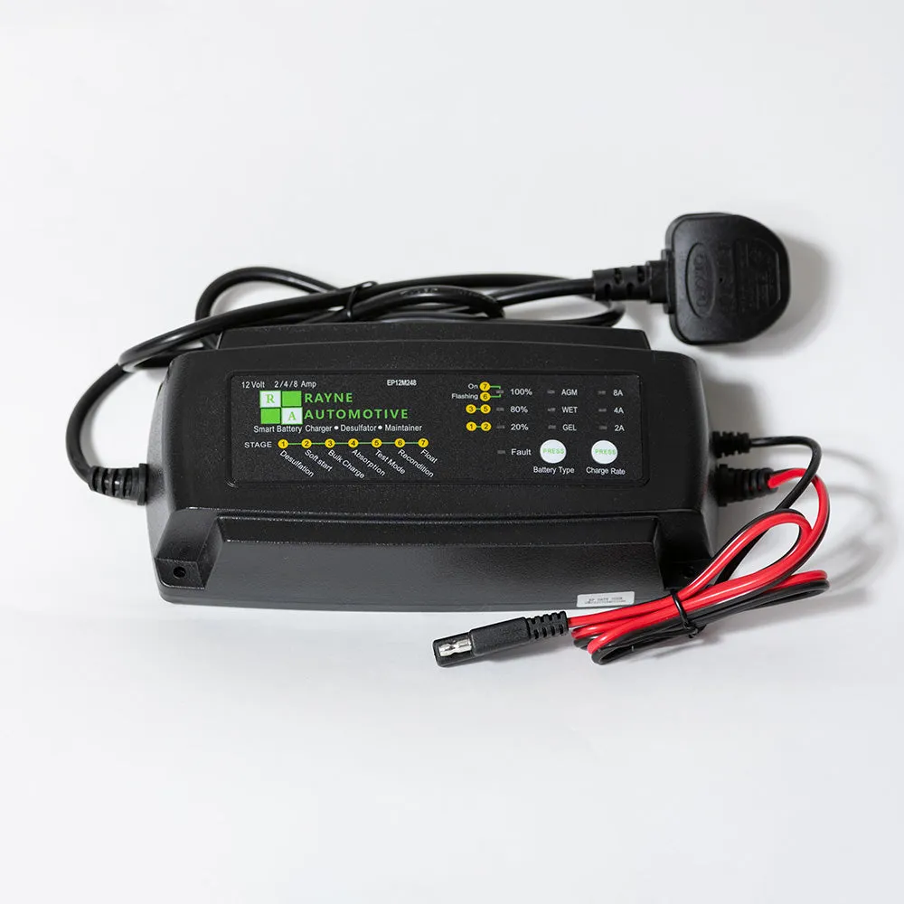 8A Intelligent Mains Leisure Battery Charger 240V-12V DC - Image 2