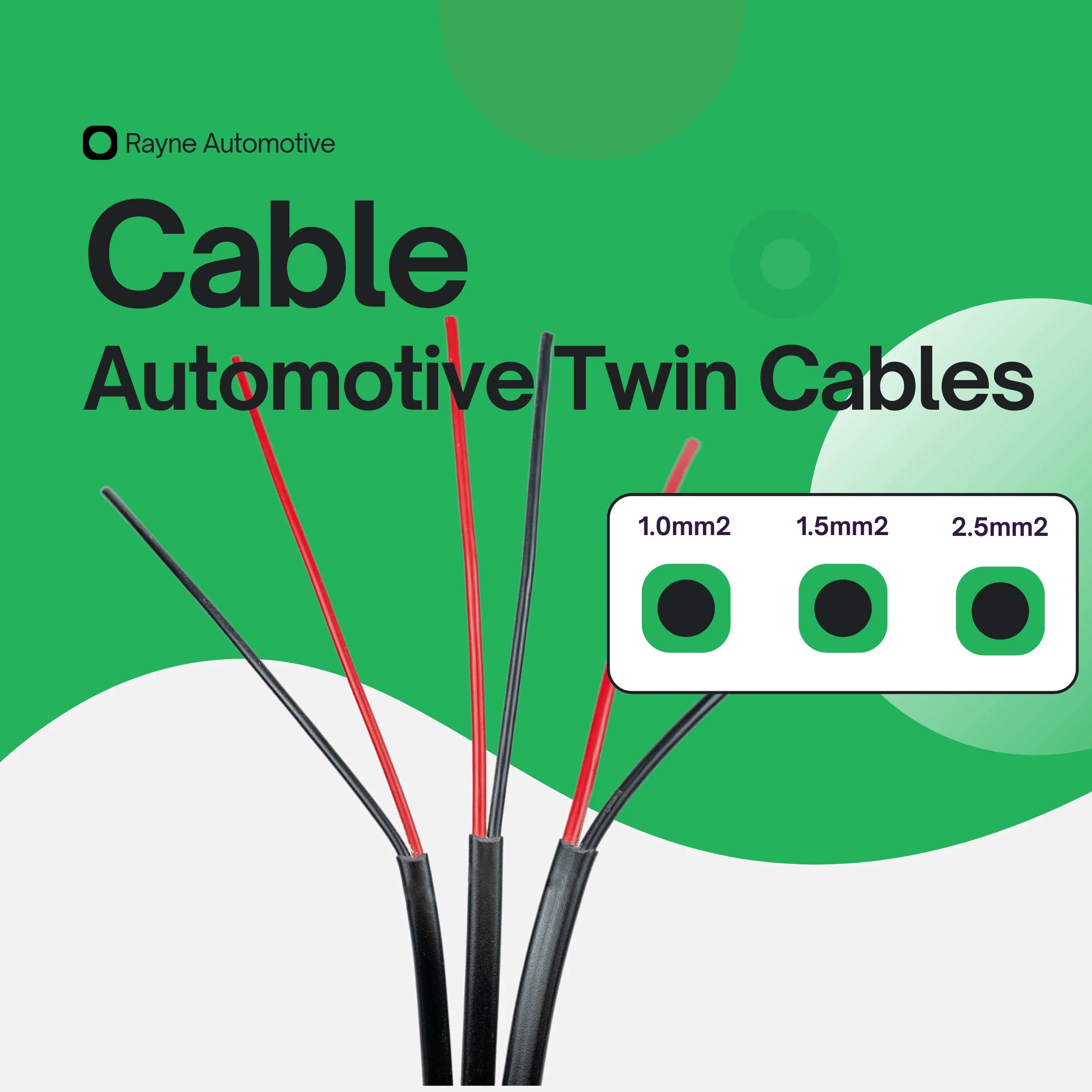 Flat twin 12V Two-Core Multistrand Cable 1M
