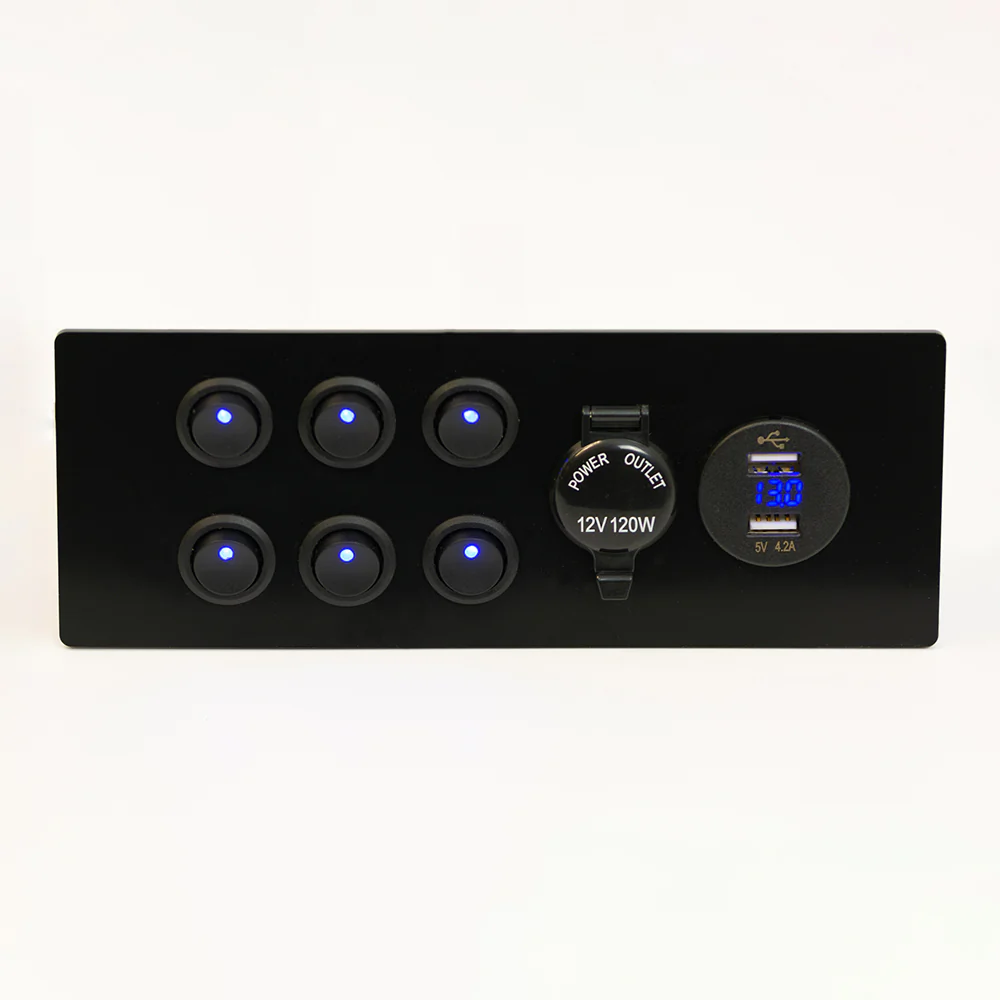 6-Switch Control Panel 12V - Satin Black - Image 2